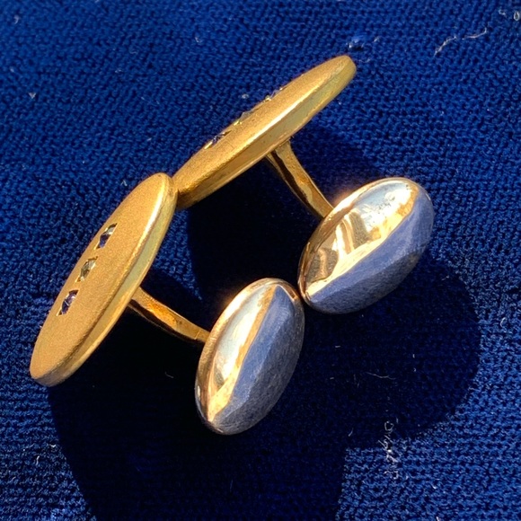 Antique Rolled Gold Button Links - Picture 4 of 4